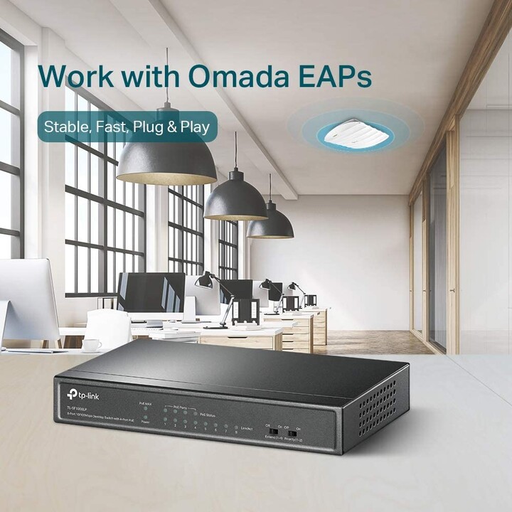 TP-LINK TL-SF1008LP switch Unmanaged Fast Ethernet (10/100) Power over Ethernet (PoE) Black