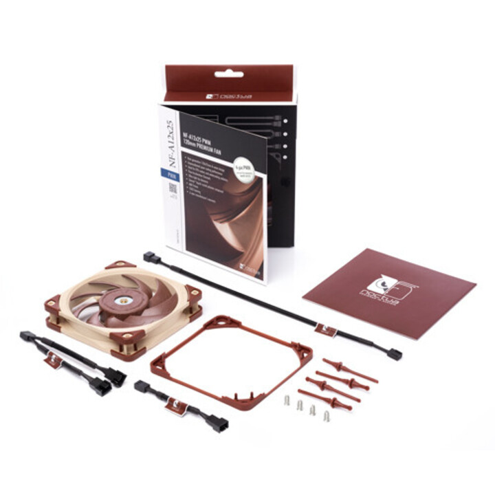 Noctua NF A12x25 5V PWM Carcasa del ordenador Ventilador 12 cm Beige, Rojo