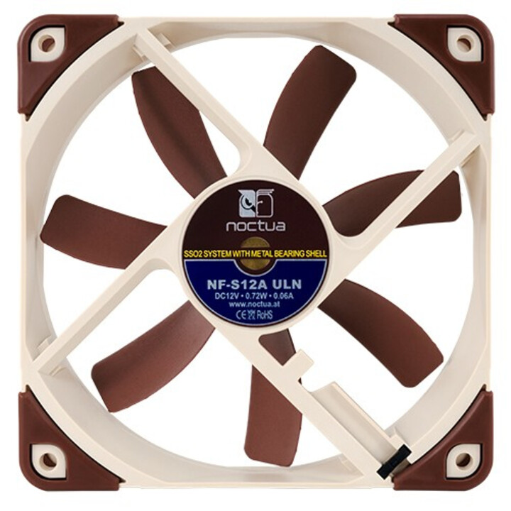 Noctua NF-S12A ULN Carcasa del ordenador Ventilador 12 cm Beige, Marrón