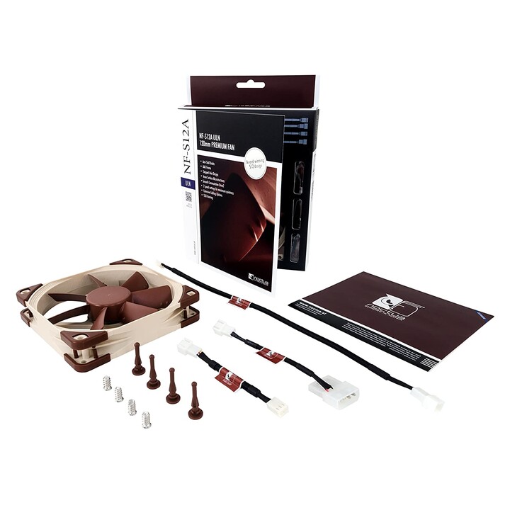 Noctua NF-S12A ULN Carcasa del ordenador Ventilador 12 cm Beige, Marrón