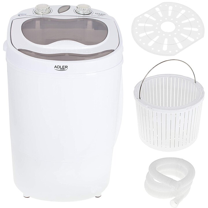 Adler AD 8055 lavadora Carga superior 3 kg Crema de color, Blanco