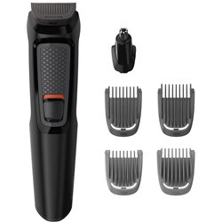 Philips MULTIGROOM Series 3000 MG3710/15 Cara 6 en 1 con cuchillas autoafilables de acero y 6 herramientas