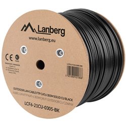 Lanberg LCF6-21CU-0305-BK cable de red Negro 305 m Cat6 F/UTP (FTP)