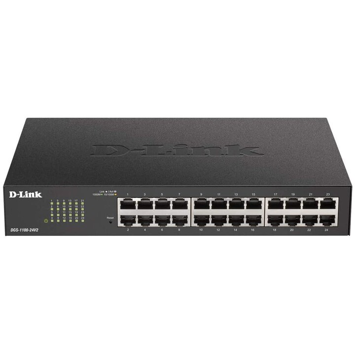 D-Link DGS-1100-24V2 commutateur réseau Géré Gigabit Ethernet (10/100/1000) 1U Noir