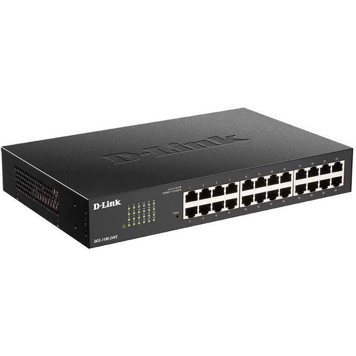 D-Link DGS-1100-24V2 Gigabit Ethernet Managed Switch (10/100/1000) 1U Black
