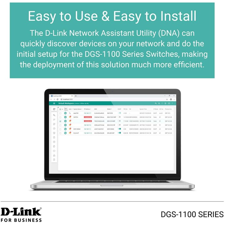 D-Link DGS-1100-24V2 commutateur réseau Géré Gigabit Ethernet (10/100/1000) 1U Noir