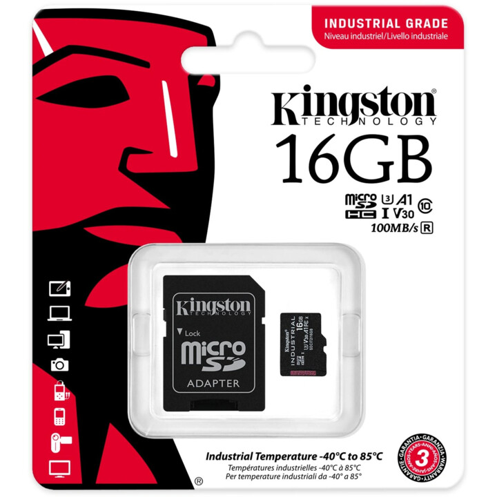 Kingston Technology Industrial 16GB MicroSDHC UHS-I Klasse 10
