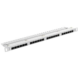 LANBERG PATCH PANEL 24 PORT 0.5U CAT.6 UTP GRAY