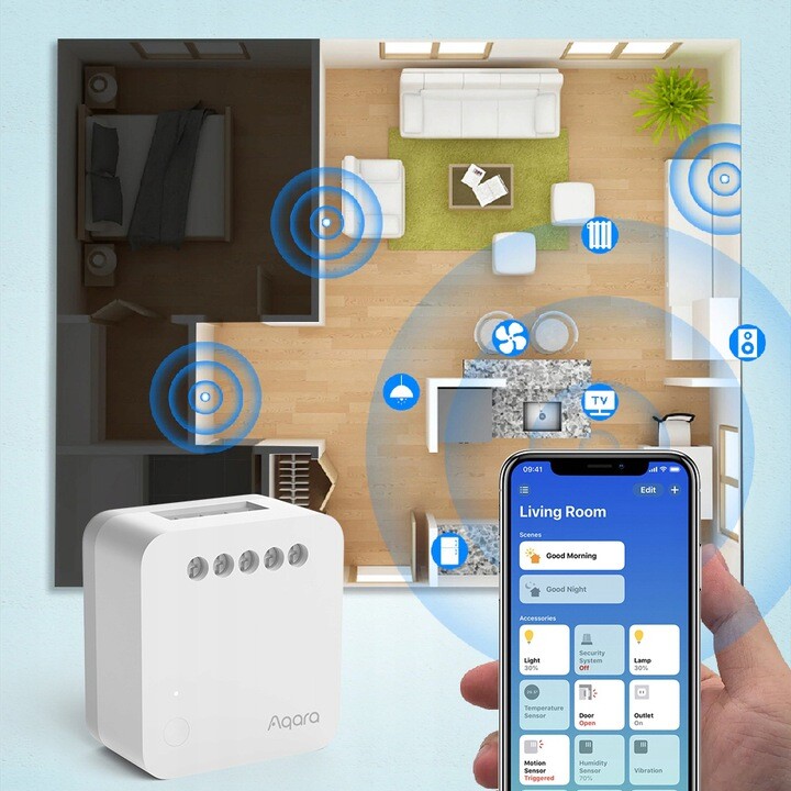 AQARA Single Switch Module T1 SSM-U01 módulo de interruptor simples com neutro Zigbee branco