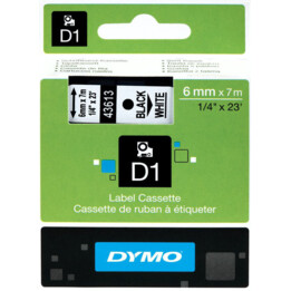 Cinta Rotuladora Adhesiva de Plástico Dymo D1 45010/ para Label Manager/ 12mm x 7m/ Negra-Transparente