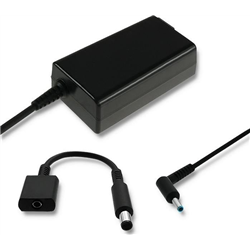 Qoltec 51728 Power Adapter for HP | 65W | 19V | 3.33A 4.5*3.0+pin | adapter 4.5*3.0+pin/7.4*5.0+pin | power cable