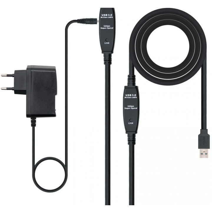 Rallonge USB 3.0 Nanocable 10.01.0312/ USB Mâle - USB Femelle/ 10m/ Noir
