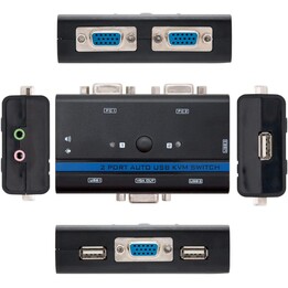 NANOFIL KVM 10.12.0001 2 PC - 2XVGA + 2XUSB + 4XJACK 3.5 - 2XUSB FEMELLE + 1XVGA FEMELLE, 1 X PS/2 + 2 X JACK 3.5-1.4 M
