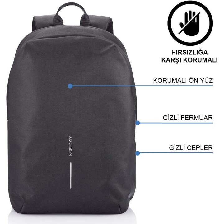 MOCHILA ANTIRROBO DE DISEÑO XD BOBBY SOFT NEGRO P/N: P705.791