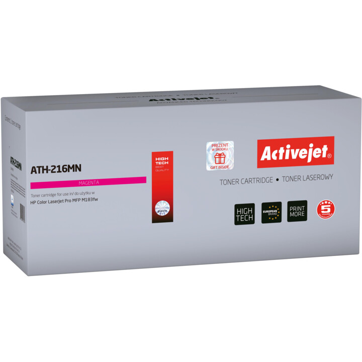 Activejet Cartouche de toner ATH-216MN pour imprimantes HP, Remplacement HP 216A W2413A ; Suprême ; 850 pages ; Violet, avec puc