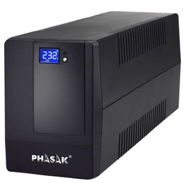 UPS Line Interactive Phasak 650 VA LCD interattivo/ 650VA/ 2 uscite/formato torre