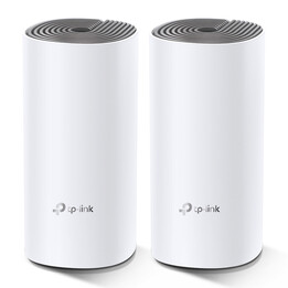 TP-LINK Deco E4 (2-pack) Dual-Band (2,4 GHz/5 GHz) Wi-Fi 5 (802.11ac) Weiß, Grau Intern