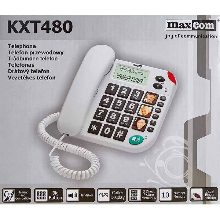 TÉLÉPHONE FIXE MAXCOM KXT480 BLANC
