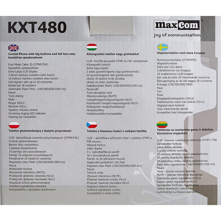 TÉLÉPHONE FIXE MAXCOM KXT480 BLANC