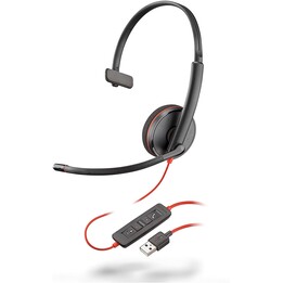 CASQUE + MICRO PLANTRONICS BLACKWIRE C3210 MONO USB NOIR/ROUGE