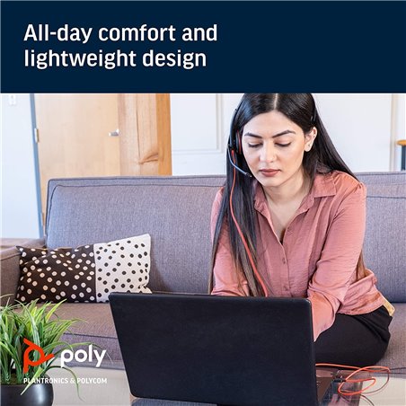 CASQUE + MICRO PLANTRONICS BLACKWIRE C3210 MONO USB NOIR/ROUGE