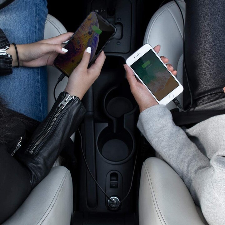 BELKIN 24W 4.8A 2XUSB PRETO CARREGADOR USB PARA CARRO + CABO USB-C