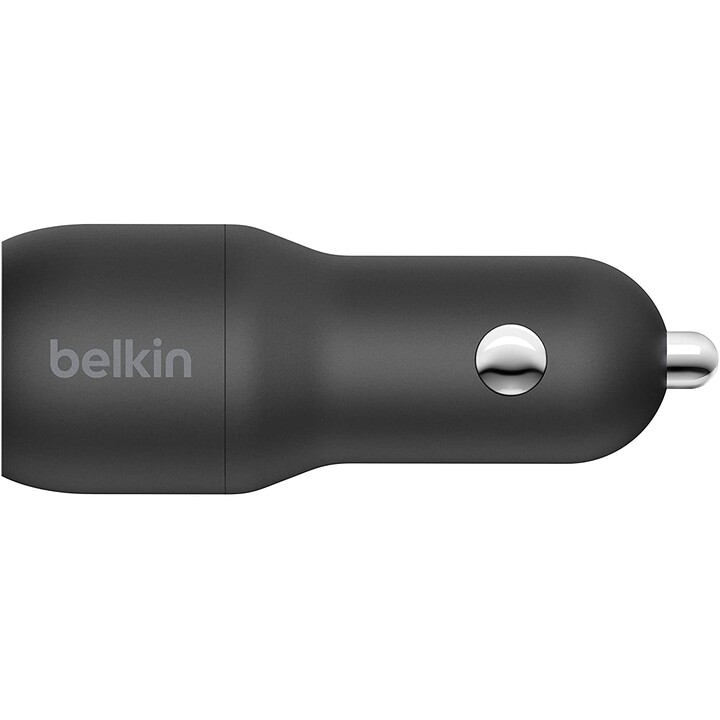 BELKIN 24W 4.8A 2XUSB PRETO CARREGADOR USB PARA CARRO + CABO USB-C