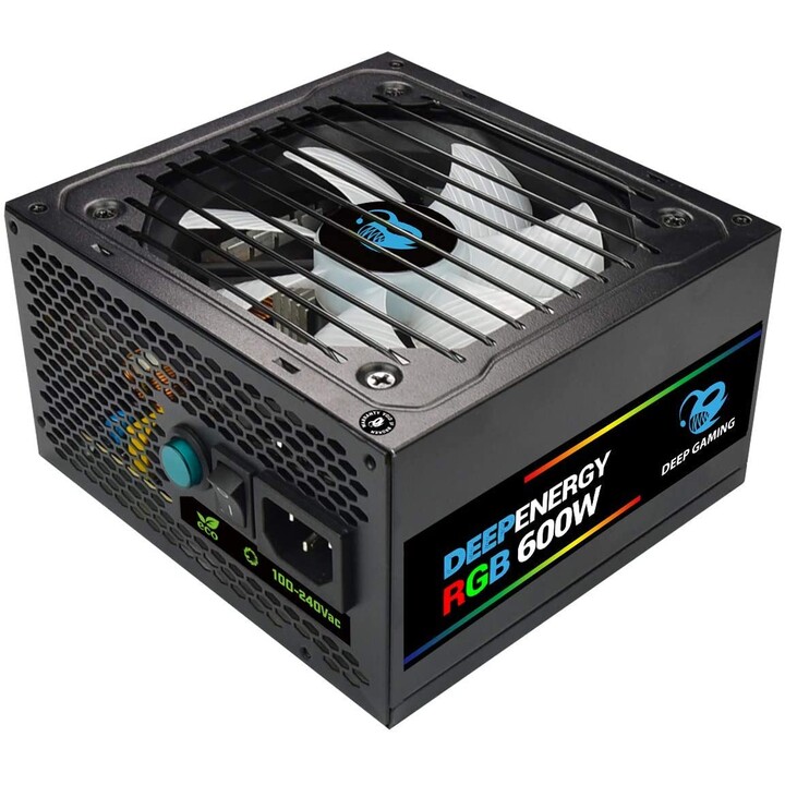 FUENTE DE ALIMENTACION ATX 600W DEEP GAMING DEEP ENERGY RGB PFC ACTIVO 80+ BRONZE COOLBOX