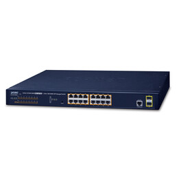 PLANET GS-4210-16P2S switch Gestionado L2/L4 Gigabit Ethernet (10/100/1000) Energía sobre Ethernet (PoE) 1U Azul