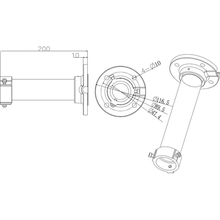 Câmera Hikvision Roof Support Branco Dome