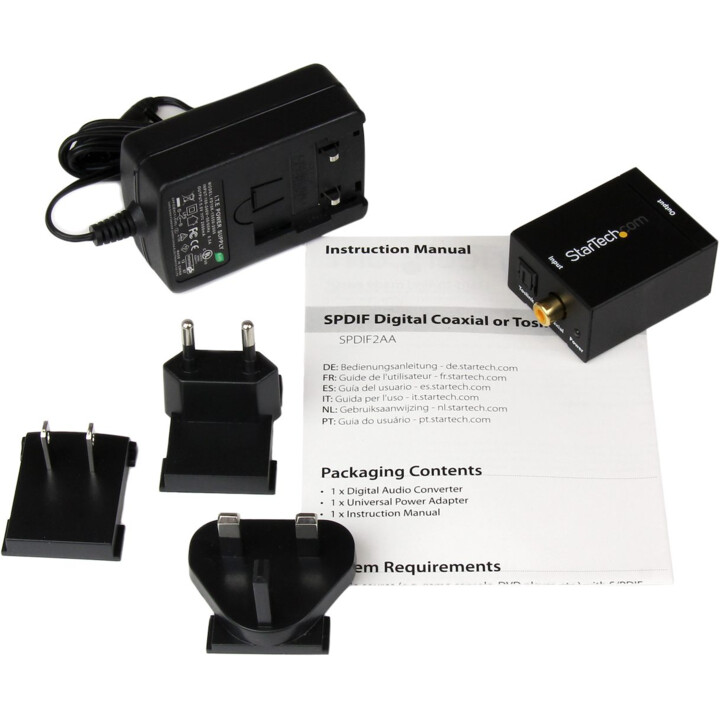 STARTECH TOSLINK SPDIF TO RCA STEREO CONVERTER