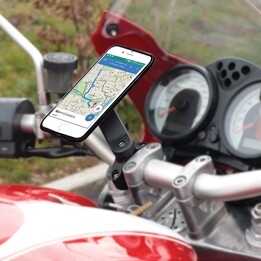Mobilis Supporto per cellulare per moto/scooter, supporto universale per smartphone, regolabile