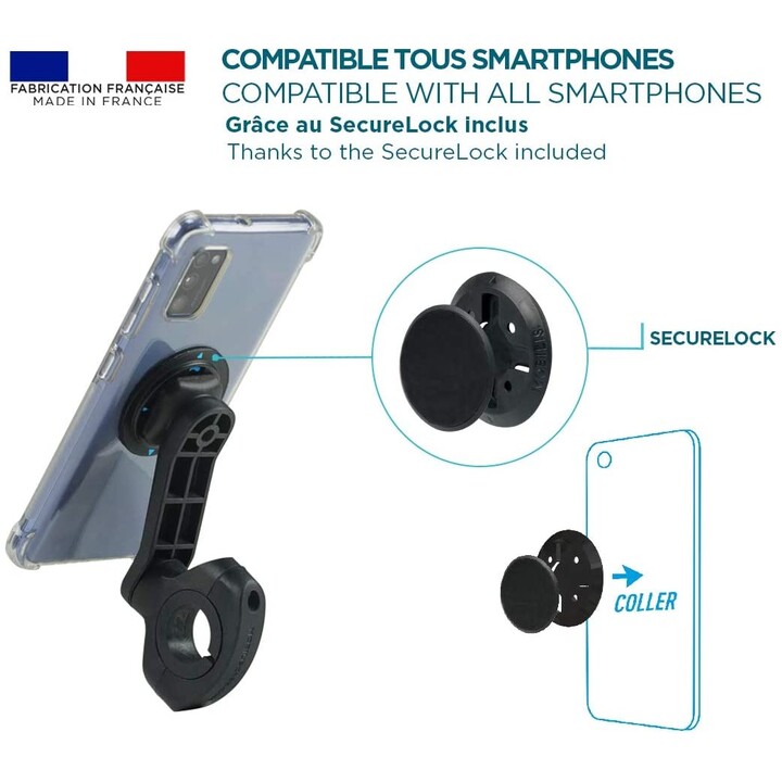 Mobilis Supporto per cellulare per moto/scooter, supporto universale per smartphone, regolabile
