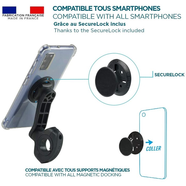 Mobilis Supporto per cellulare per moto/scooter, supporto universale per smartphone, regolabile