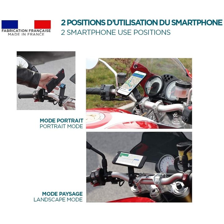Mobilis Supporto per cellulare per moto/scooter, supporto universale per smartphone, regolabile