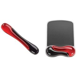 KENSINGTON WRISTREST WAVE BLACK RED GEL MAT