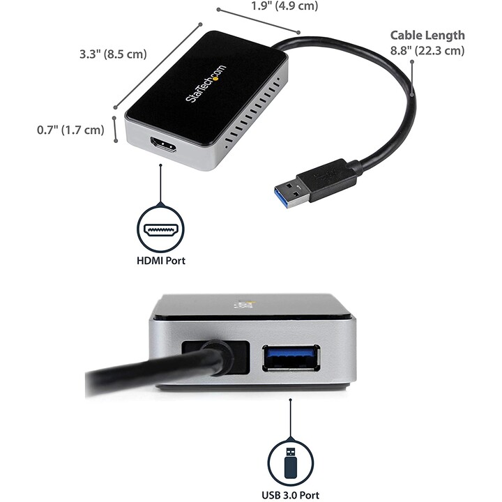 STARTECH EXTERNER VIDEOADAPTER USB 3.0 / HDMI + USB 3.0 HUB