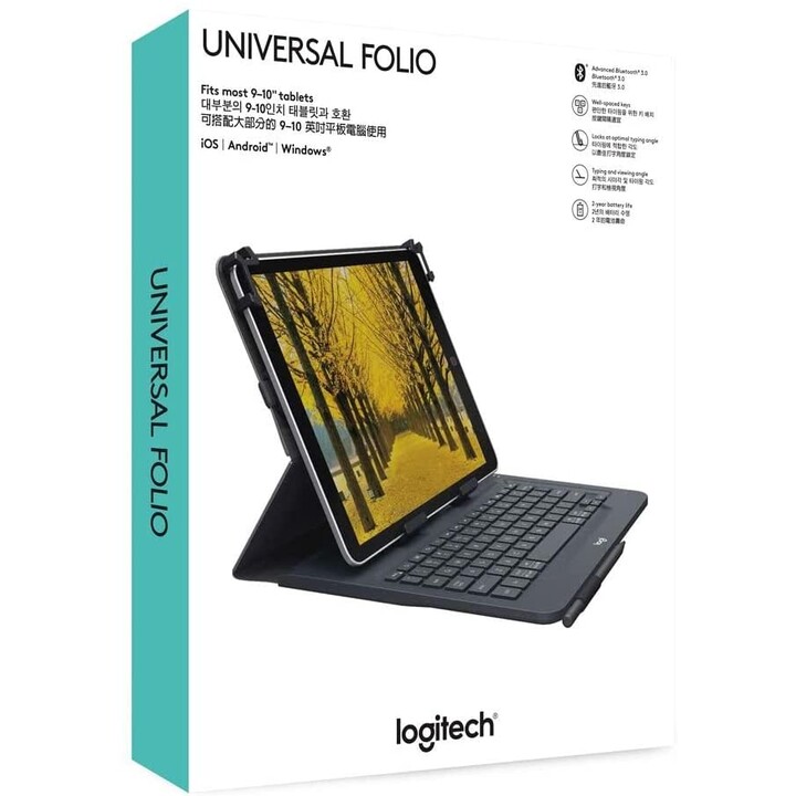 LOGITECH UNIVERSAL 9 "-10" KEYBOARD + CASE + PENCIL BLUETOOTH