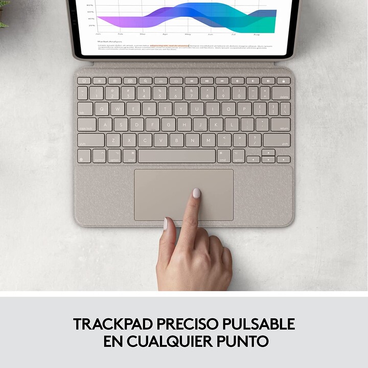 LOGITECH COMBO TOUCH SAND CASE + TASTATUR FÜR IPAD PRO 12,9" (5. GEN)