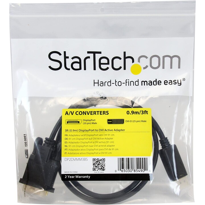 ADAPTER STARTECH DISPLAYPORT MÄNNLICH / DVI-D MÄNNLICH 0,9M