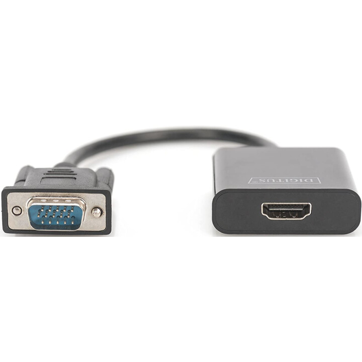 CONVERSOR DIGITUS VGA MACHO A HDMI HEMBRA 1080P CON AUDIO