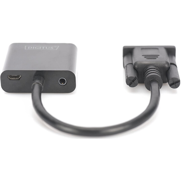 CONVERSOR DIGITUS VGA MACHO A HDMI HEMBRA 1080P CON AUDIO