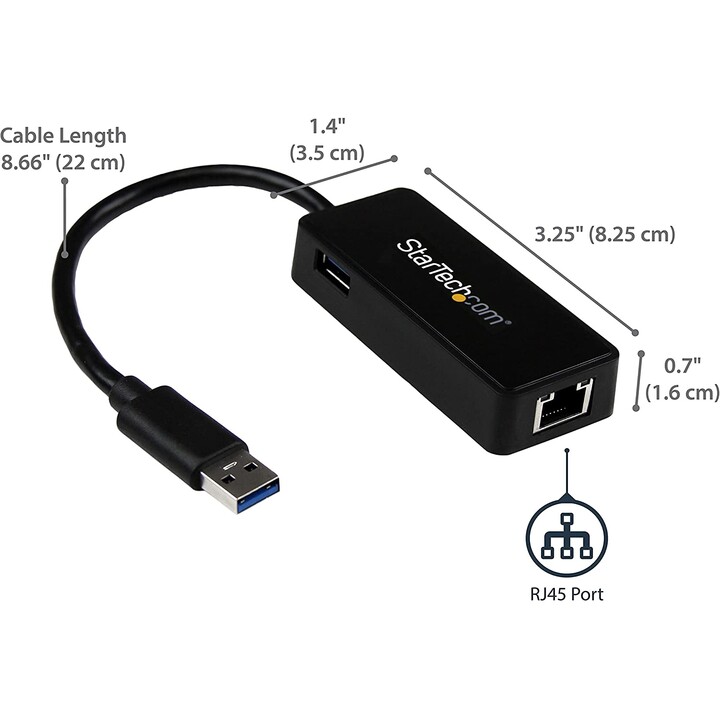 STARTECH VERMELHO 10/100/1000 USB 3.0 PASSE PRETO CARTÃO