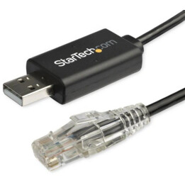 STARTECH ICUSBROLLOVR cable de consola Cisco USB a RJ45 macho 1,8 m negro