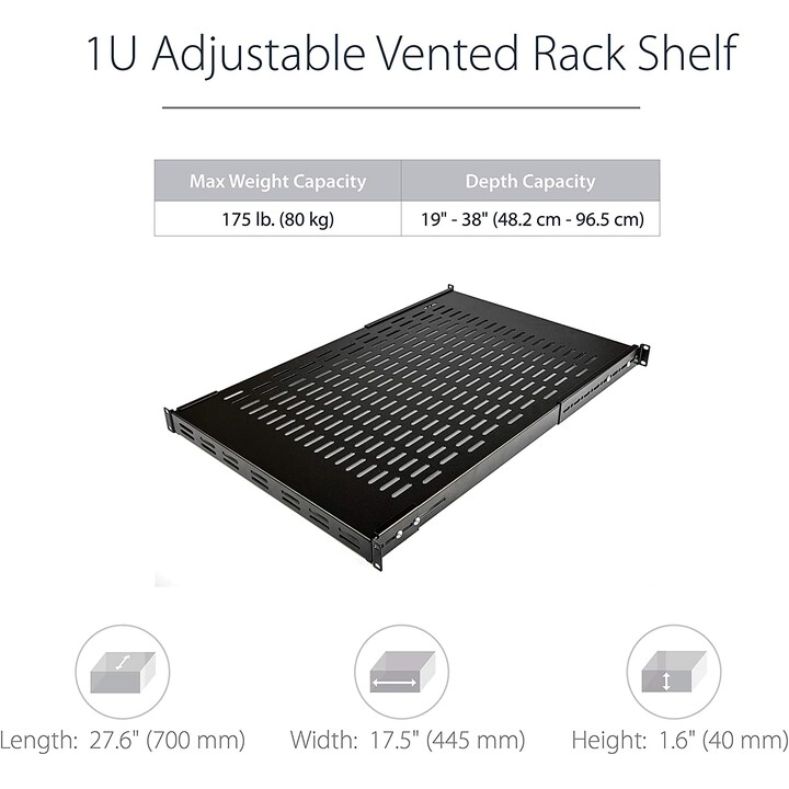 ADJUSTABLE FIXED TRAY STARTECH RACK 19 "1U F700