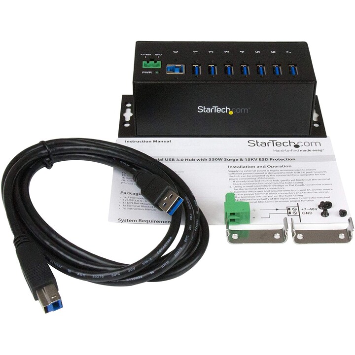 HUB STARTECH 7 PORTS USB 3.0 INDUSTRIAL BLACK