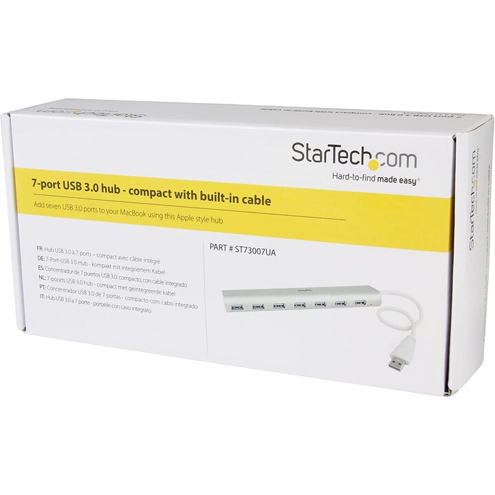 HUB STARTECH 7 PORTE USB 3.0 ALLUMINIO ARGENTO