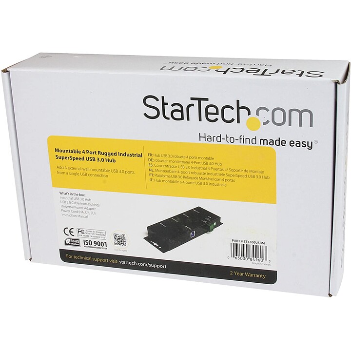 CONJUNTO INDUSTRIAL PRETO DO HUB STARTECH 4 PORTAS USB 3.0
