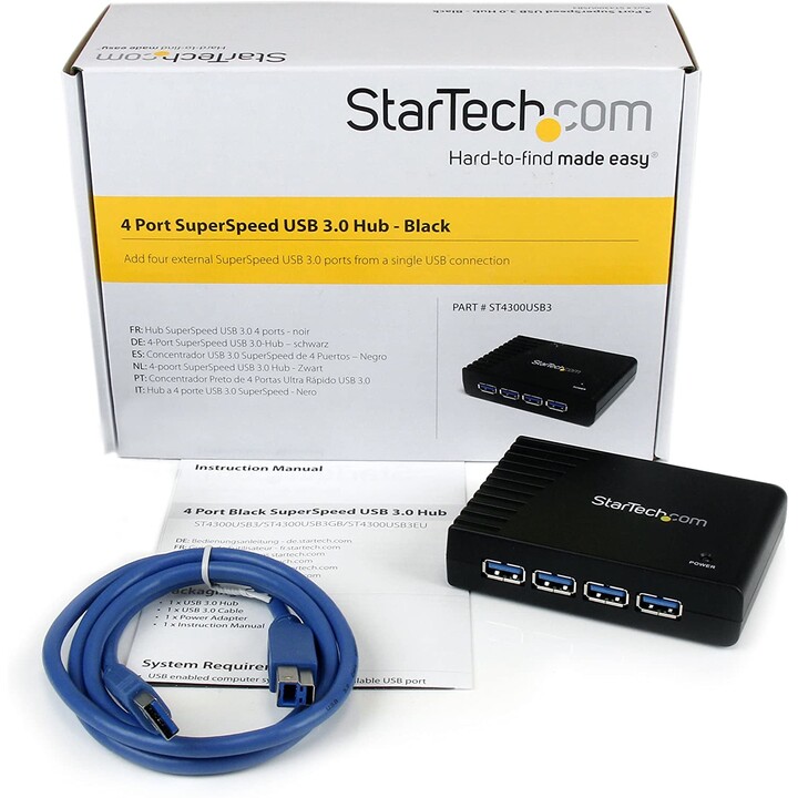 HUB STARTECH 4 PORTS USB 3.0 NOIR