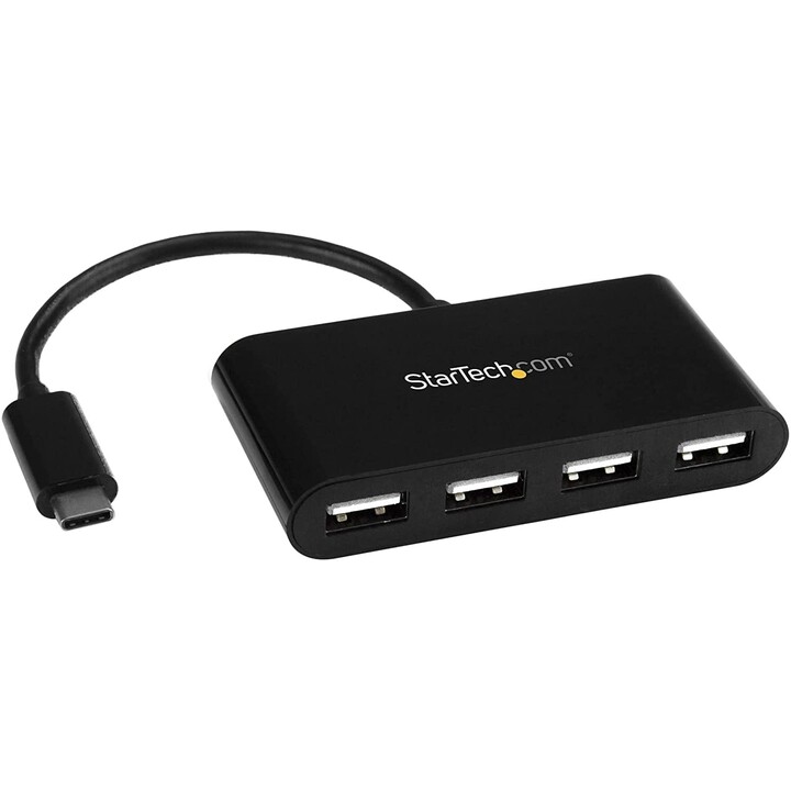 HUB STARTECH USB-C 4 PORTAS USB 2.0 PRETO